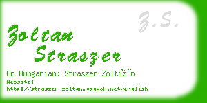 zoltan straszer business card